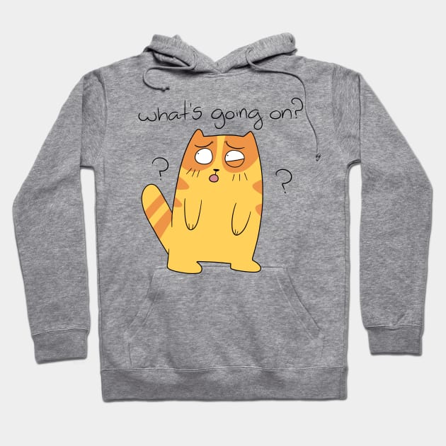 What's Going On? Orange Tabby Cat Hoodie by saradaboru